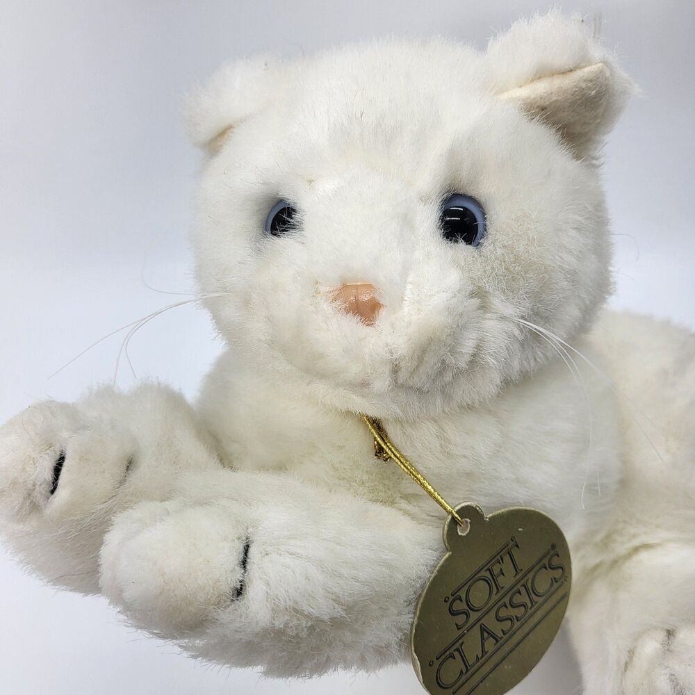 1992 Soft Classics Off White Plush Kitty Cat Geoffrey Toys R Us Stuffed Animal